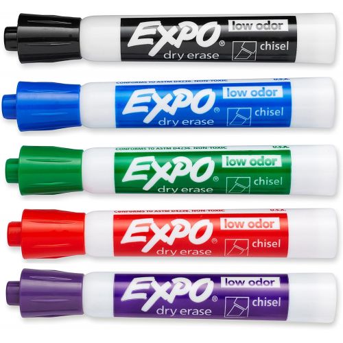  [아마존핫딜][아마존 핫딜] Expo EXPO Low Odor Dry Erase Markers, Chisel Tip, Assorted, 36 Count