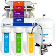 EXPRESS Water UV Reverse Osmosis Water Filtration System ? 11 Stage UV Water Filter with Faucet and Tank ? Under Sink Water Filter with Alkaline Filter for added Essential Minerals