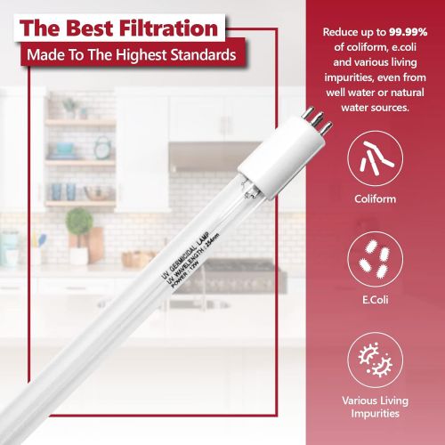  Express Water Ultraviolet Bulb UV Light ? (2) 10” UV-C Bulb ? for Under Sink and Reverse Osmosis UV Water Filtration Systems ? 1 GPM