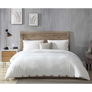 [아마존 핫딜]  [아마존핫딜]EXQ Home 100% Washed Cotton Off White Duvet Cover Set King Size 3 Pcs, Super Soft Hotel Collection Bedding Vintage Comforter Cover with Button Closure (Hypoallergenic, Breathable)