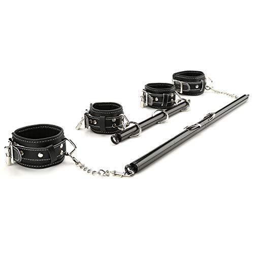  exreizst 2 Spreader Bar with Adjustable Straps Kit Sports Aid Training Kit, Silver and Black