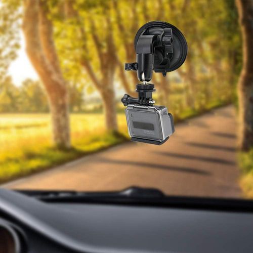  Camera Car Windshield Suction Cup Mount for GoPro, EXSHOW 360 Rotation Heavy Duty Window Holder with 1/4-20 Thread for GoPro Hero 10 9 8 7 6 5 4 SJCAM Canon g7x Vlogging DSLR and O