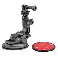 Suction Cup Car Camera Mount, EXSHOW Windshield Dashboard Car Mount with 3M Sticky Pad for GoPro, Canon, Nikon, Sony, Neewer, DSLR, Olympus, Pentax, HeroFiber and More Cameras