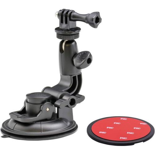  Suction Cup Car Camera Mount, EXSHOW Windshield Dashboard Car Mount with 3M Sticky Pad for GoPro, Canon, Nikon, Sony, Neewer, DSLR, Olympus, Pentax, HeroFiber and More Cameras