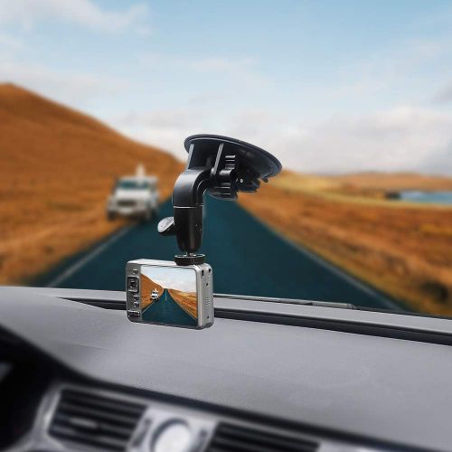  Suction Cup Car Camera Mount, EXSHOW Windshield Dashboard Car Mount with 3M Sticky Pad for GoPro, Canon, Nikon, Sony, Neewer, DSLR, Olympus, Pentax, HeroFiber and More Cameras