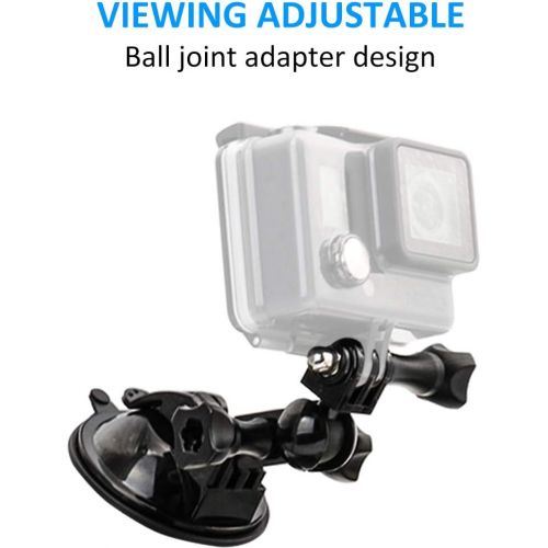  EXSHOW Adjustable Suction Cup Mount with Swivel Arm Mount for All Cameras and GoPro Hero 9 8 7 6 5 4 3+ 3 2 1