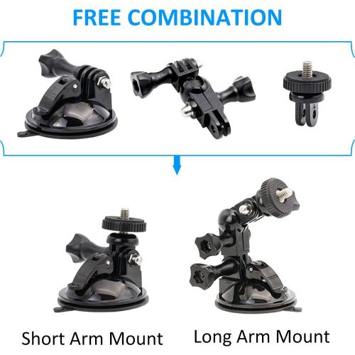  EXSHOW Adjustable Suction Cup Mount with Swivel Arm Mount for All Cameras and GoPro Hero 9 8 7 6 5 4 3+ 3 2 1