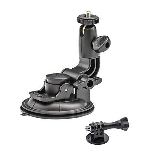  Camera Car Windshield Suction Cup Mount for GoPro, EXSHOW 360 Rotation Heavy Duty Car Window Holder with 1/4-20 Thread for GoPro Hero 9 8 7 6 5 4 SJCAM Canon g7x Vlogging DSLR and