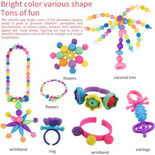  [아마존베스트]EXTSUD Pop Beads Set 700PCS+ DIY Jewelry Set BPA Free Making Necklace, Bracelet, Hairband and Ring Pop Snap Beads Set Creativity DIY Bead for Kids Girls Toddlers