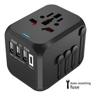 [아마존 핫딜]  [아마존핫딜]Neu Universal Reiseadapter EXTSUD Reisestecker mit 3 USB Ports&Type C International Ladegerat Sicherheit AC Steckdose Automatische Reparatursicherung fuer Weltweit Reisen in UK,EU,A