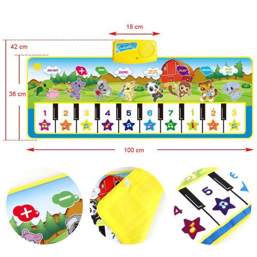  [아마존베스트]EXTSUD Piano Mat,Musical Keyboard Playmat Electronic Music Play Blanket Dance Mat Early Educational Toys for Boys Girls Birthday Xmas Gifts for Kids