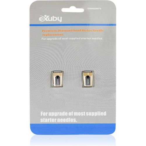  EXuby 2 -Pack Record Player Needle Replacement w/ Diamond Tip - Compatible with Crosley, Jensen, Pyle, Detrola & More - Superior Sound - Protect Your Vinyl - 3000Hrs of Playback  Quick