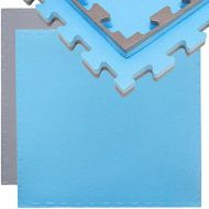 [아마존베스트]Eyepower 20 mm Thick Floor Protection Mat 90 x 90 cm Training Mat Puzzle Mat Expandable Fitness Mat with Edge Rim: