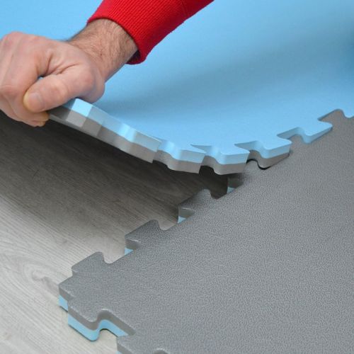  [아마존베스트]Eyepower 20 mm Thick Floor Protection Mat 90 x 90 cm Training Mat Puzzle Mat Expandable Fitness Mat with Edge Rim: