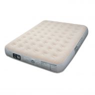 EZ Inflate Suede Airbed Mattress with Built-in Battery Powered Dry Cell Pump, QUEEN - Easy for Travel and Storage