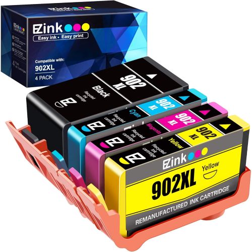  E-Z Ink (TM) Remanufactured Ink Cartridge Replacement for HP 902 902XL to use with OfficeJet Pro 6968 6978 6970 6975 6954 6958 6960 6976 6962 New Upgraded Chips (Black,Cyan,Magenta