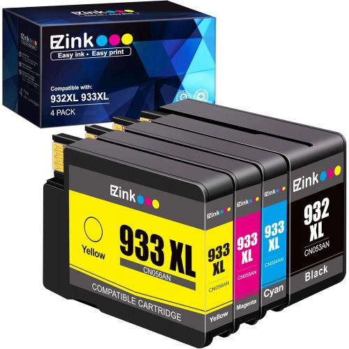  E-Z Ink (TM) Compatible Ink Cartridge Replacement for HP 932XL 933XL 932 XL 933 XL Compatible with Officejet 6100 6600 6700 7110 7510 7610 7612 Printer (1 Black, 1 Cyan, 1 Magenta,