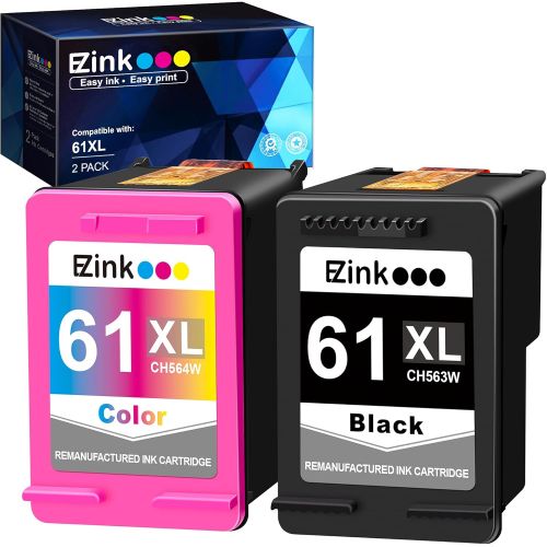  E-Z Ink (TM) Remanufactured Ink Cartridge Replacement for HP 61XL 61 XL High Yield to use with Envy 4500 5530 5534 Deskjet 1000 1010 2540 1055 1056 OfficeJet 4630 4632 Printer (2 P