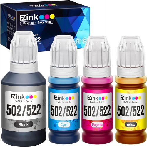  E-Z Ink (TM) Compatible Ink Bottle Replacement for Epson 502 T502 High Yield to use with ET-15000 ET-2760,ET-3710,ET-2750,ET-3700,ET-4760,ET-3750,ET-3760 Printer (Black, Cyan, Mage