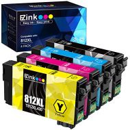 E-Z Ink (TM) Remanufactured Ink Cartridge Replacement for Epson 812XL 812 T812XL T812 to use with Workforce Pro WF-7820 WF-7840 Workforce EC-C7000 Printer (4 Pack)