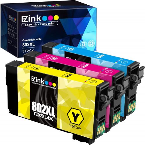  E-Z Ink (TM) Remanufactured Ink Cartridge Replacement for Epson 802XL 802 T802XL T802 to use with Workforce Pro WF-4740 WF-4730 WF-4720 WF-4734 EC-4020 EC-4030 (1 Cyan, 1 Magenta,