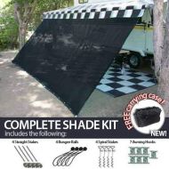 EZ Travel Collection GoodLife 8 x 16 Black Awning Shade Complete Kit for RV Motorhome Trailer