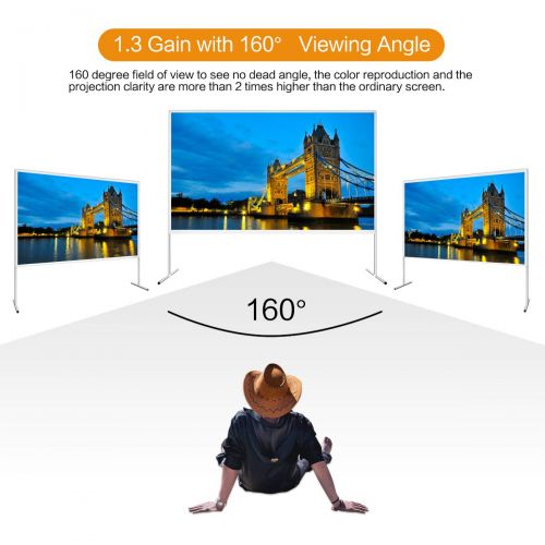  120 inch Projector Screen with Stand -EZAPOR 16:9 290×168CM Portable Foldable Outdoor Movie Home Theater Projection Screen Assembling