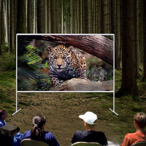  120 inch Projector Screen with Stand -EZAPOR 16:9 290×168CM Portable Foldable Outdoor Movie Home Theater Projection Screen Assembling