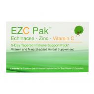EZC Pak 5 Day Immune Support Boost For Cold and Flu - Echinacea, Zinc and Vitamin C, Physician Designed 5 Day Tapered Pack