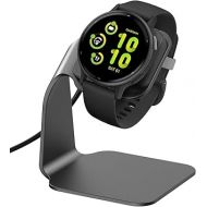 EZCO Charger Dock Compatible with Garmin Vivoactive 5 4 4S 3/3 Music/Venu Sq/Venu/Venu 3S 3 2S 2, Premium Aluminm Charging Cable Stand Base Station USB Date Syn for Fenix 7 7S 7X 6 5 Smartwatch