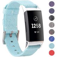 [아마존베스트]EZCO Bands Compatible with Fitbit Charge 3, Woven Fabric Breathable Watch Strap Quick Release Replacement Wristband Accessories Man Woven Compatible with Charge 3 Fitness Smart Wat