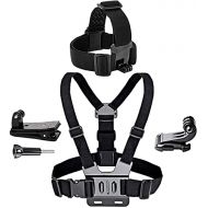 EZESO ESSENTIAL SKINCARE Chest Mount Harness Strap Head Mount Strap Wrist Strap Kit Compatible with Action Camera 9/8/7/6/5/4/3/2/1 Session Cameras