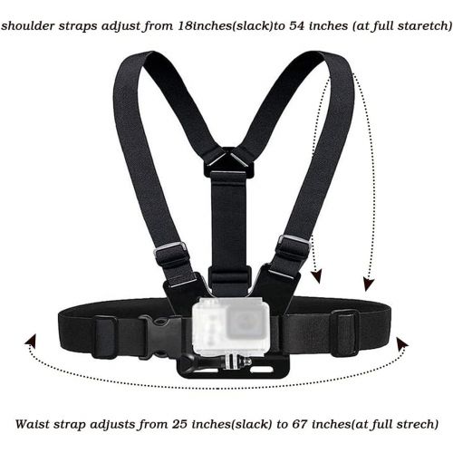  EZESO ESSENTIAL SKINCARE Chest Mount Harness Strap Head Mount Strap Wrist Strap Kit Compatible with Action Camera 9/8/7/6/5/4/3/2/1 Session Cameras