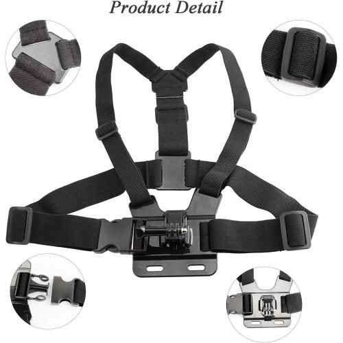  EZESO ESSENTIAL SKINCARE Chest Mount Harness Strap Head Mount Strap Wrist Strap Kit Compatible with Action Camera 9/8/7/6/5/4/3/2/1 Session Cameras
