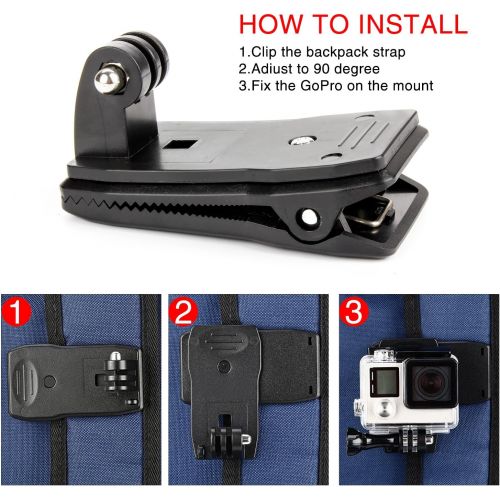  EZESO ESSENTIAL SKINCARE Chest Mount Harness Strap Head Mount Strap Wrist Strap Kit Compatible with Action Camera 9/8/7/6/5/4/3/2/1 Session Cameras