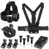 EZESO ESSENTIAL SKINCARE Chest Strap Mount Harness Head Mount Strap Wrist Strap Kit Compatible with Action Camera 9/8/7/6/5/4/3/2/1 Session Cameras