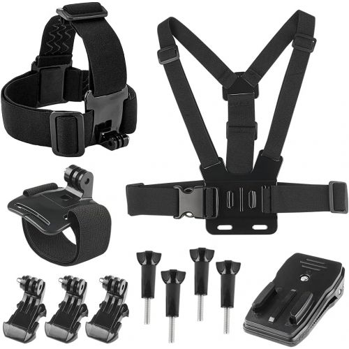  EZESO ESSENTIAL SKINCARE Chest Strap Mount Harness Head Mount Strap Wrist Strap Kit Compatible with Action Camera 9/8/7/6/5/4/3/2/1 Session Cameras