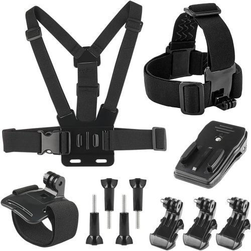  EZESO ESSENTIAL SKINCARE Chest Strap Mount Harness Head Mount Strap Wrist Strap Kit Compatible with Action Camera 9/8/7/6/5/4/3/2/1 Session Cameras