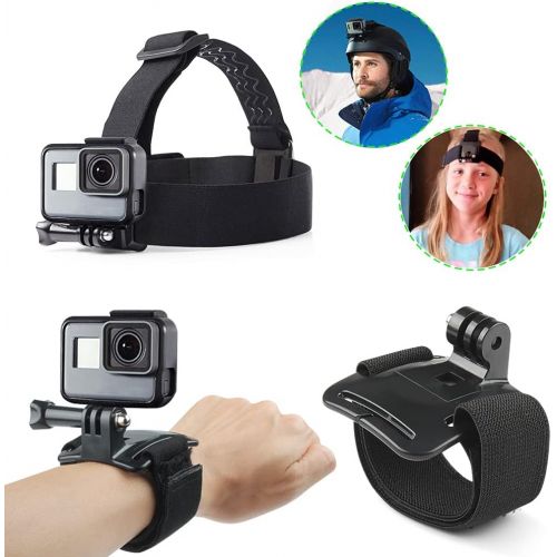  EZESO ESSENTIAL SKINCARE Chest Strap Mount Harness Head Mount Strap Wrist Strap Kit Compatible with Action Camera 9/8/7/6/5/4/3/2/1 Session Cameras