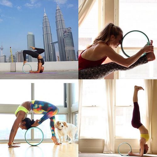  EZGO Yoga Wheel Designed for Improves Balance and Flexibility & Alleviates Back Pain White