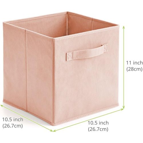  [아마존 핫딜] EZOWare Set of 6 Basket Bins Collapsible Storage Organizer Boxes Cube for Nursery Home - Pale Dogwood