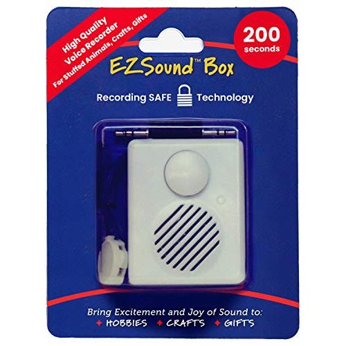  [아마존베스트]EZSound Box - 10 inch Extension Play Button for Stuffed Animals, Craft Projects, School Presentations, Hobbies, Personalized Items, Model Trains, etc - 200 seconds - Rerecordable t