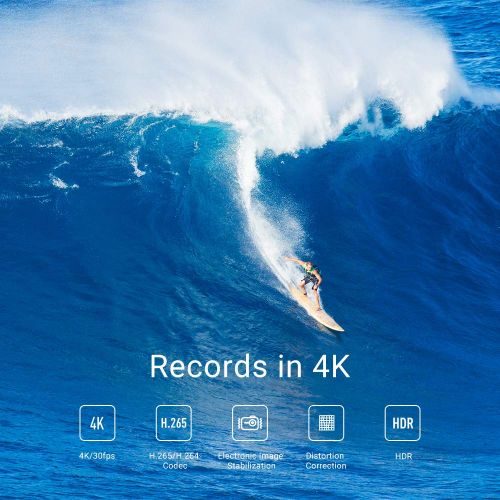  [아마존 핫딜]  [아마존핫딜]EZVIZ S6 4K WiFi Action Camera Voice Control Waterproof 131ft Housing Included with EIS Gyro & G-Sensor Touch Screen Mounting Accessory Kit