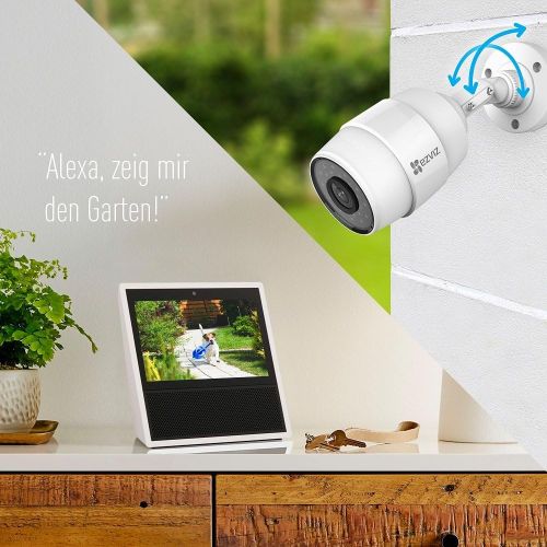  [아마존 핫딜]  [아마존핫딜]EZVIZ C3S Kamera 1080P, Kompatibel mit Amazon Alexa, Brennweite 4mm, WLAN 2.4GHz Outdoor Wetterfest UEberwachungskameras Bullet-Kamera, Nachtsicht, Cloud-Service verfuegbar