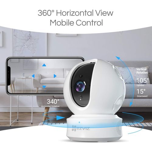  EZVIZ Dome Camera 1080p HD Wireless IP Security Camera Night Vision Motion Detection Two-Way Audio PanTiltZoom Indoor Surveillance System Pet Baby Monitoring-Cloud Service Availa