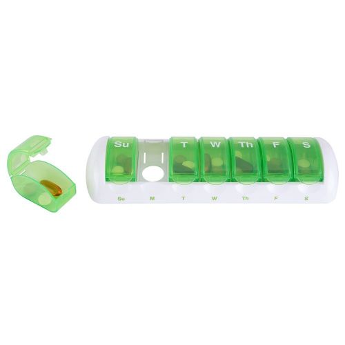  EZY DOSE Ezy Dose Weekly (7-Day) Travel Pill Planner with daily pop-outs (Assorted Colors)