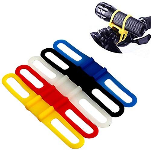  EZYoutdoor Flashlight Bike Mount Silicone Strap Rubber Tie Down Straps Bicycle Silicone Band Flashlight Helmet Light Mount Phone Strap Tie Ribbon Mount Holder Torch Light Water Bottle Holder