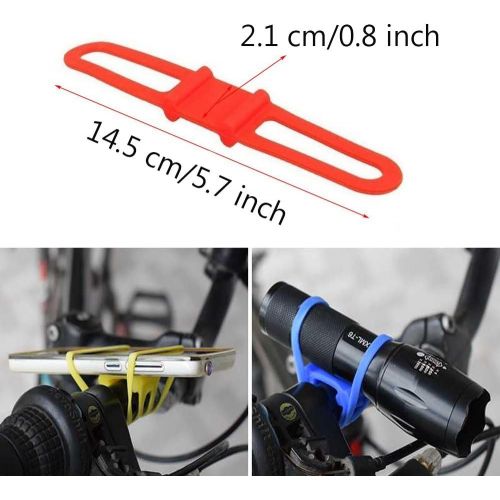  EZYoutdoor Flashlight Bike Mount Silicone Strap Rubber Tie Down Straps Bicycle Silicone Band Flashlight Helmet Light Mount Phone Strap Tie Ribbon Mount Holder Torch Light Water Bottle Holder