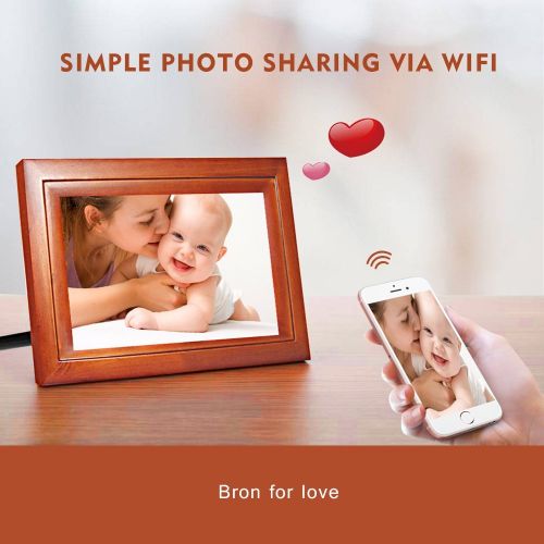  EZfun Internet Photo Frame IPF077 inch Smart photo frame with elegant wooden frame design