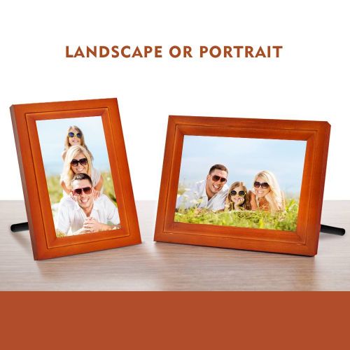  EZfun Internet Photo Frame IPF077 inch Smart photo frame with elegant wooden frame design